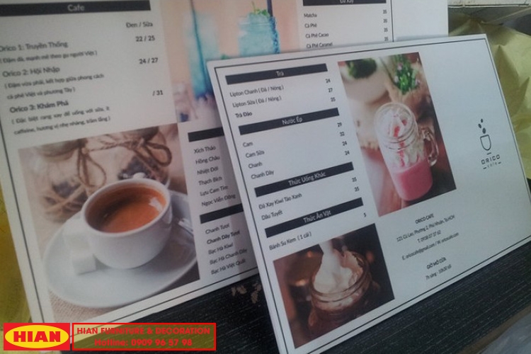 Thiết Kế Menu Quán Cafe