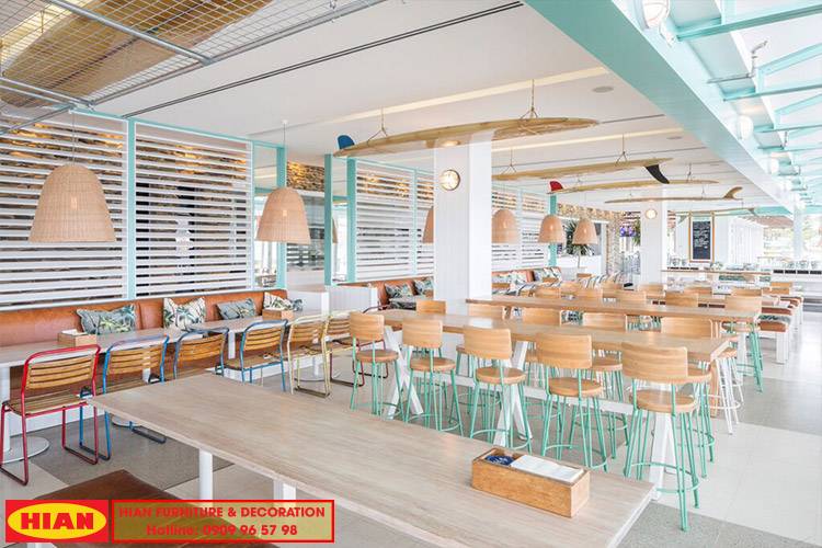 Thiết kế quán cafe phong cách coastal