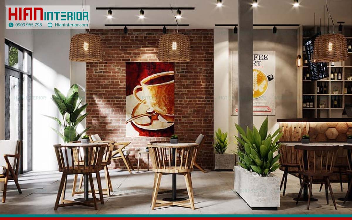Thiết Kế Quán Cafe Khung Thép Hai Mặt Tiền