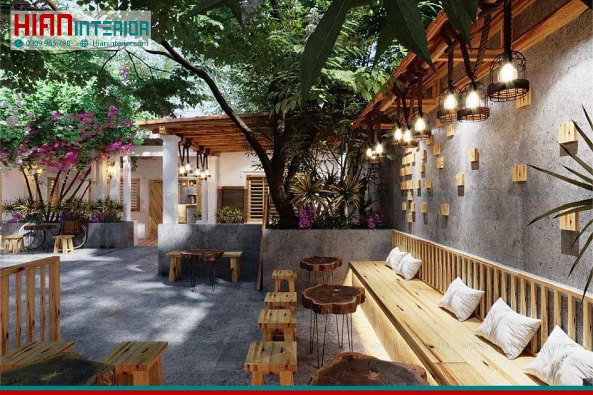 Thiết Kế Quán Cafe Sân Vườn Đẹp