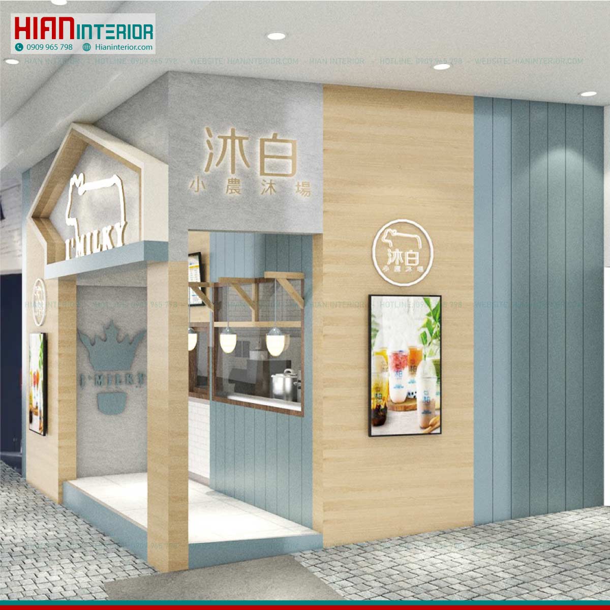 Thiết Kế Quán Trà Sữa Take Away