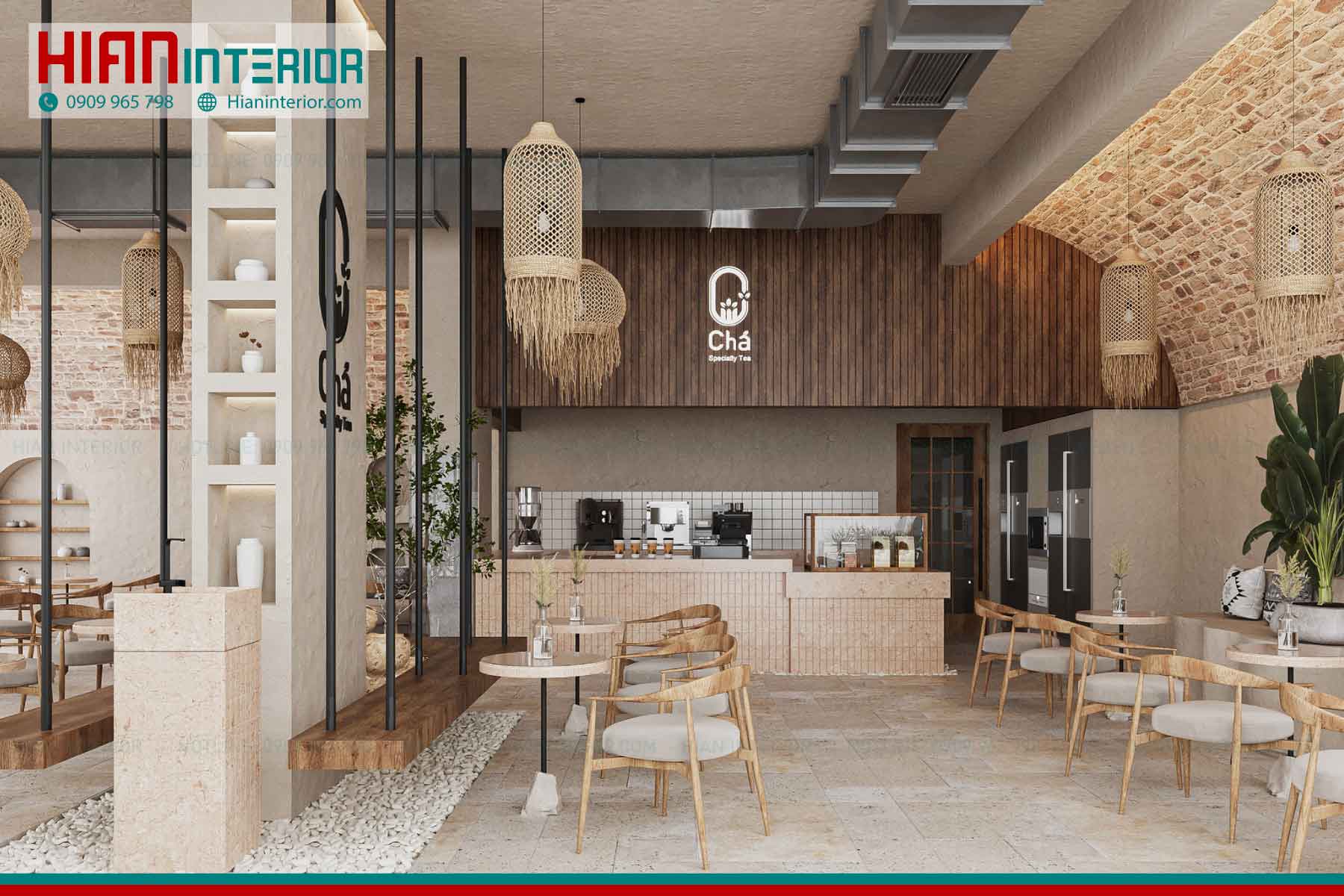 Thiết Kế Thi Công Quán Cafe Phong Cách Địa Trung Hải