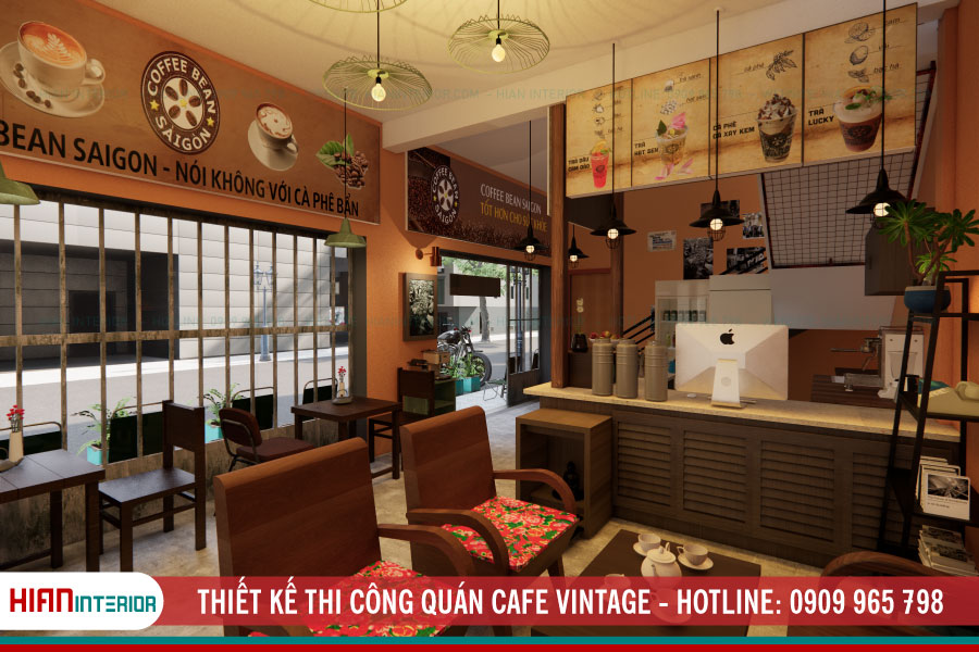 Thiết Kế Thi Công Quán Cafe Vintage