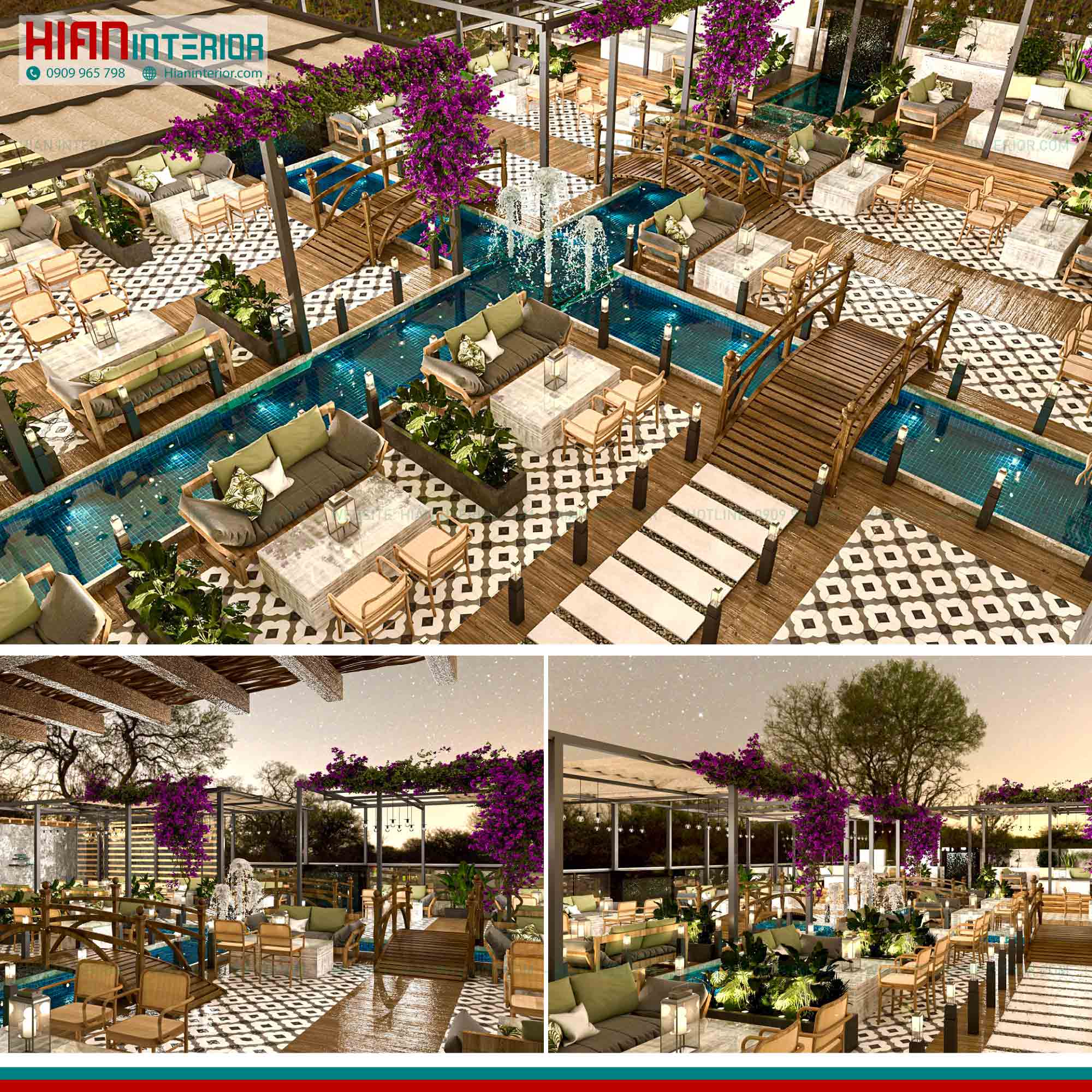 Thiết Kế Nhà Hàng Sân Vườn Đẹp