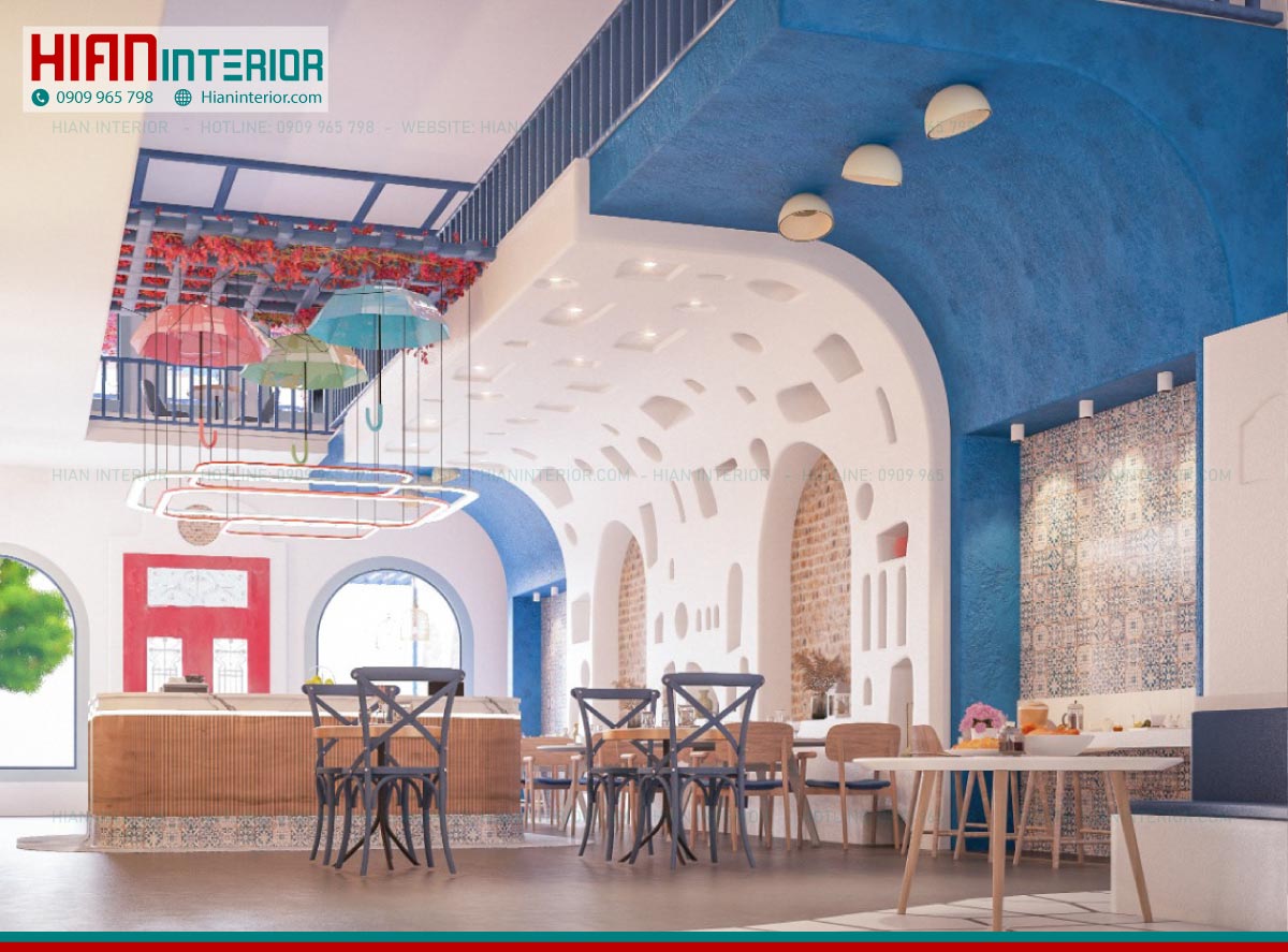 Thiết Kế Quán Cafe Nhà Hàng Địa Trung Hải