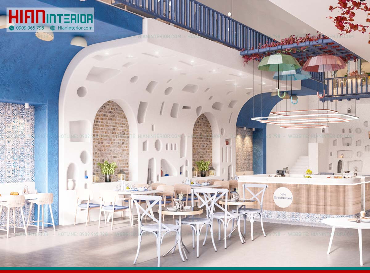 Thiết Kế Quán Cafe Nhà Hàng Địa Trung Hải