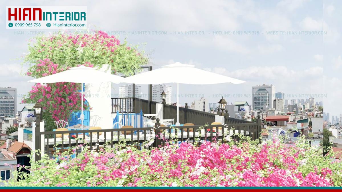 Thiết Kế Quán Cafe Roof Top Trọn Gói