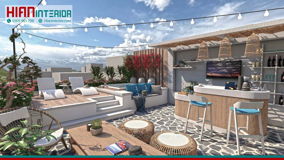 Thiết Kế Quán Cafe Sân Thượng Trọn Gói