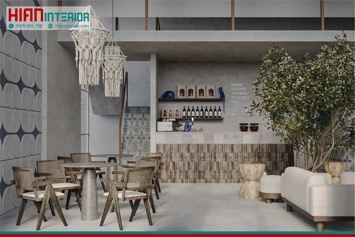 Thiết Kế Thi Công Quán Cafe Địa Trung Hải Đẹp