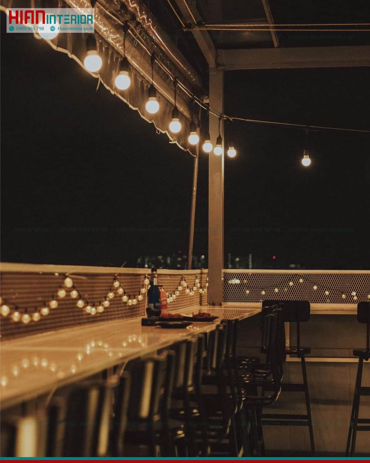 Thiết Kế Thi Công Quán Cafe Rooftop Trọn Gói