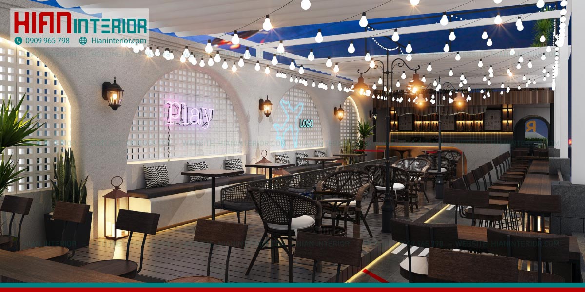 Thiết Kế Thi Công Quán Cafe Rooftop Trọn Gói