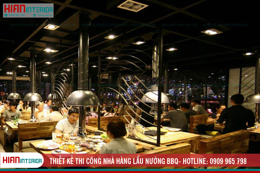 Thiết kế thi công nhà hàng lẩu nướng BBQ