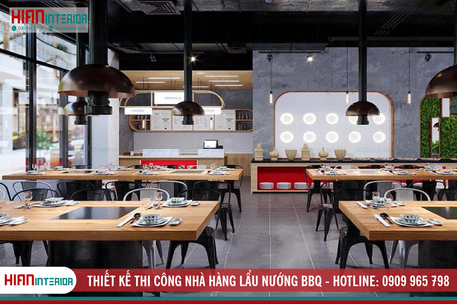 Thiết kế thi công nhà hàng lẩu nướng BBQ