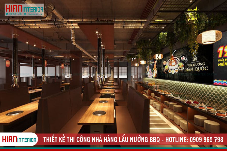 Thiết kế thi công nhà hàng lẩu nướng BBQ