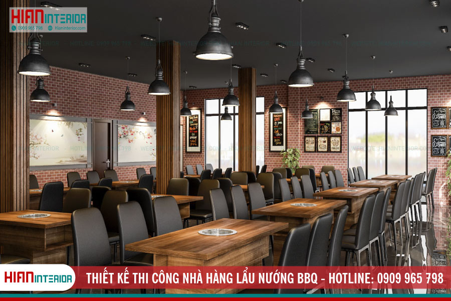 Thiết kế thi công nhà hàng lẩu nướng BBQ