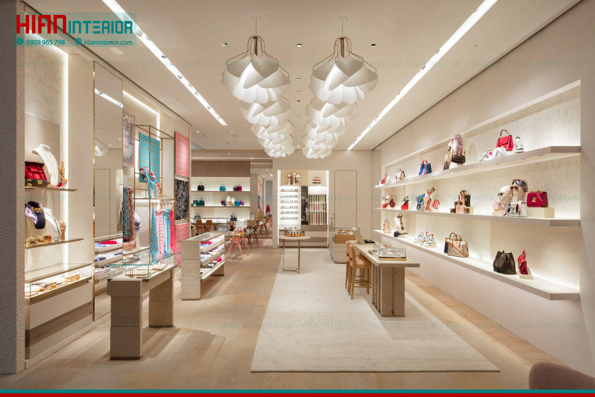 Thiết kế thi công shop giày túi xách