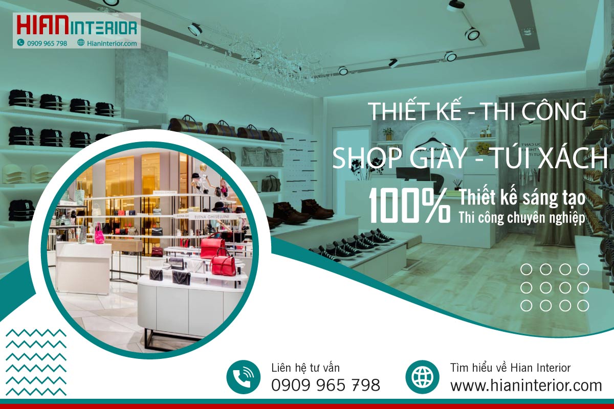Thiết kế thi công shop giày túi xách