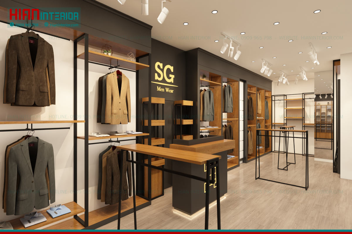 Thiết kế thi công shop thời trang nam