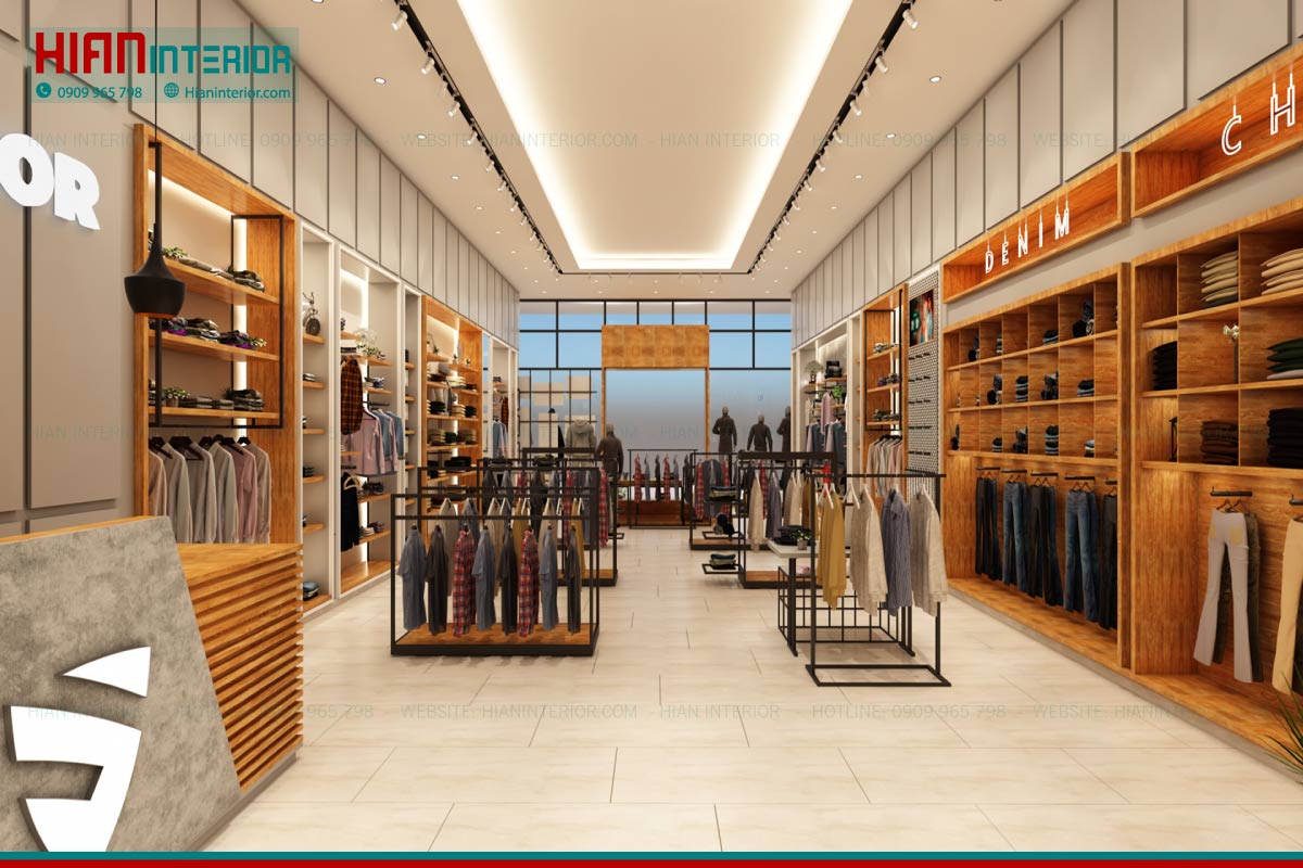Thiết kế thi công shop thời trang nam