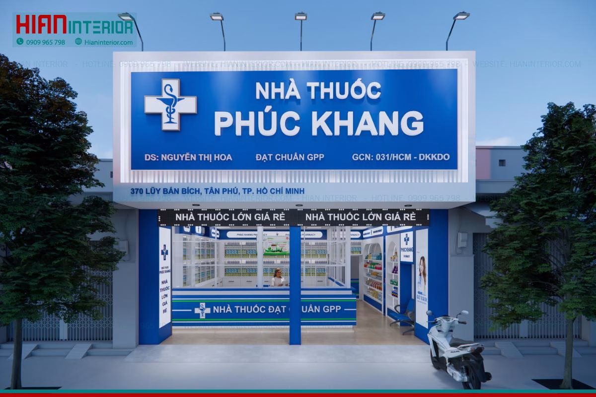 Thiết kế nhà thuốc Phúc Khang trọn gói