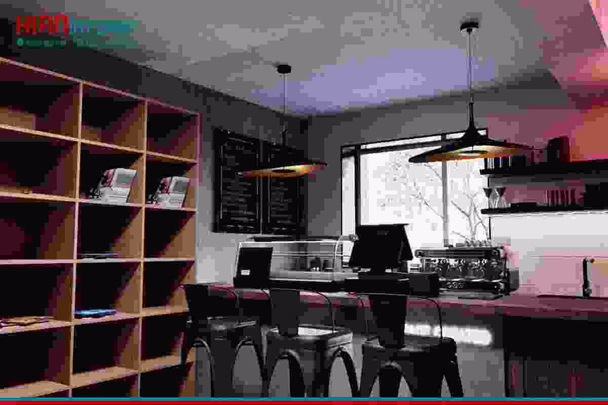 Mẫu Quán Cafe Hiện Đại Kết Hợp Cây Xanh