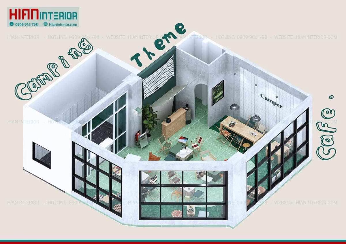 Mẫu Quán Cafe Hiện Đại Tối Ưu Diện Tích