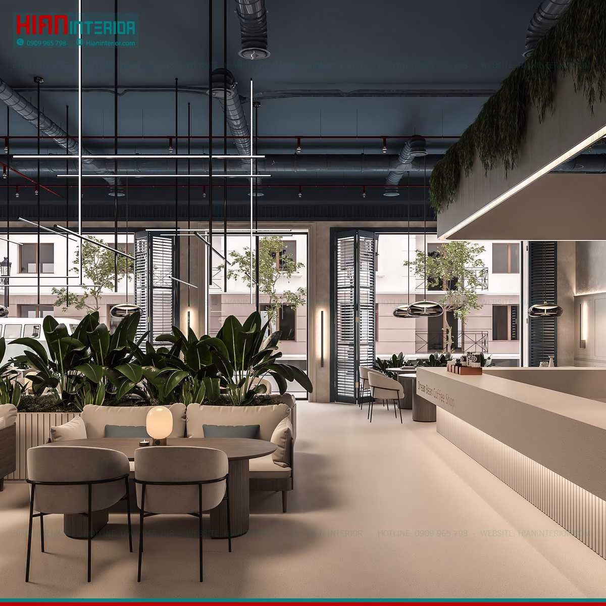 Quán Cafe Hiện Đại Phong Cách Hàn Quốc