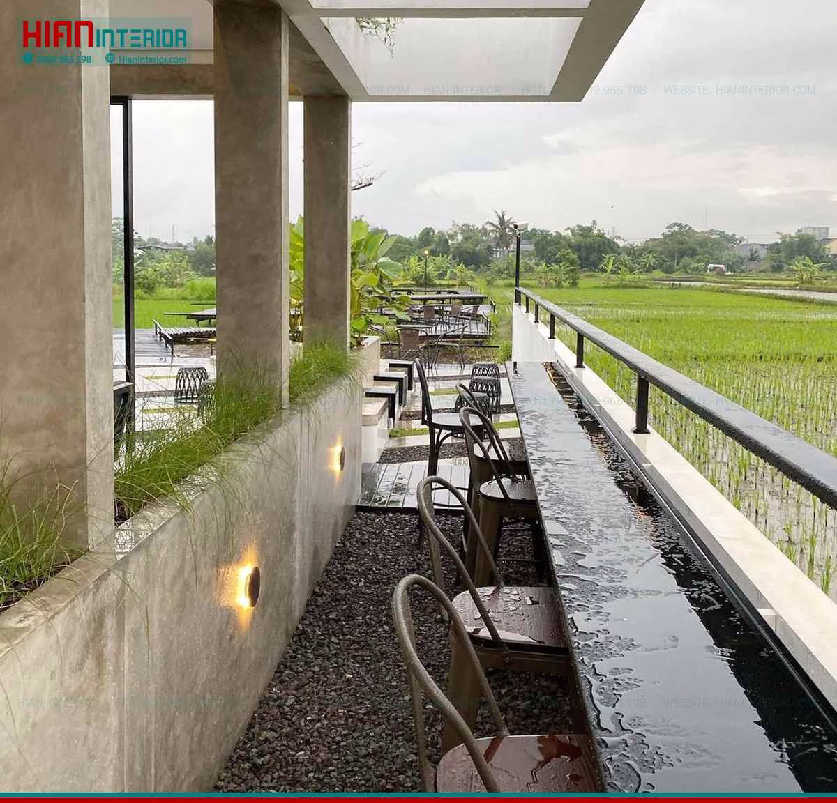 Quán Cafe Hiện Đại 2 Tầng