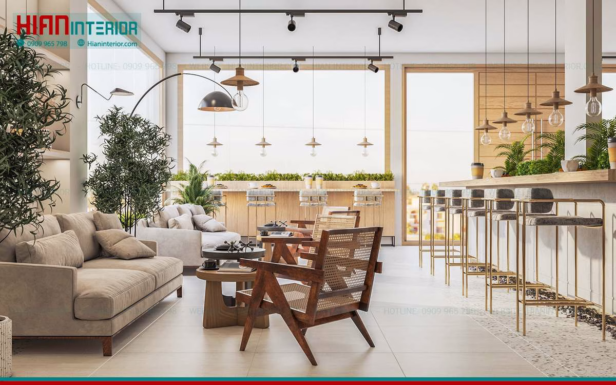 Quán Cafe Hiện Đại Ngoài Trời
