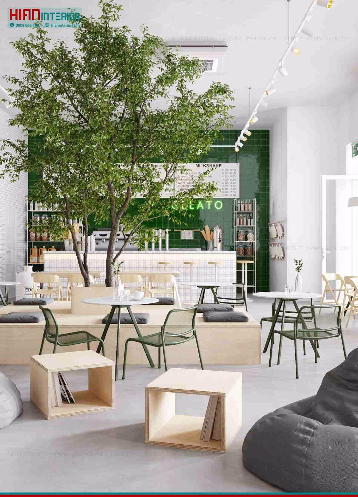 Quán Cafe Hiện Đại Bố Trí Khoa Học