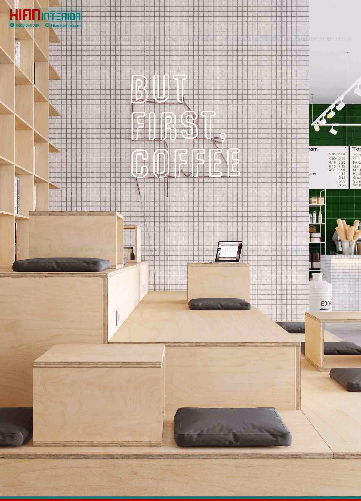 Quán Cafe Hiện Đại Bố Trí Khoa Học