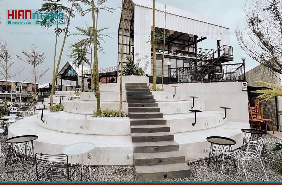 Quán Cafe Khung Thép Phong Cách Công Nghiệp
