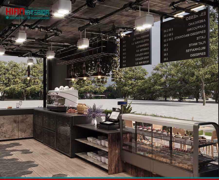 Quán Cafe Khung Thép Ấn Tượng