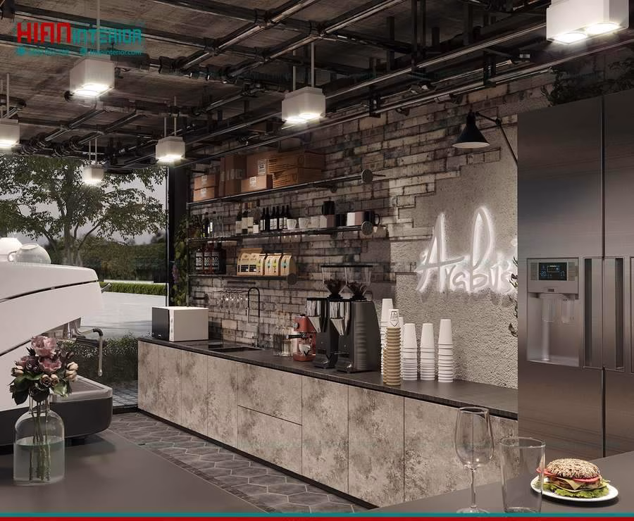 Quán Cafe Khung Thép Ấn Tượng