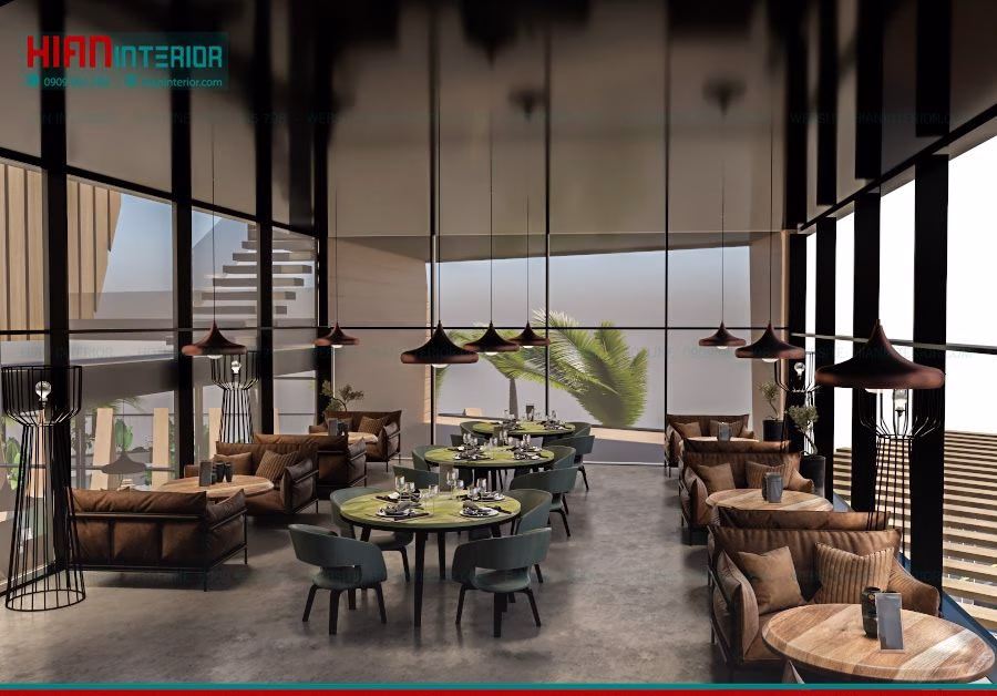 Quán Cafe Khung Thép Xu Hướng Mới