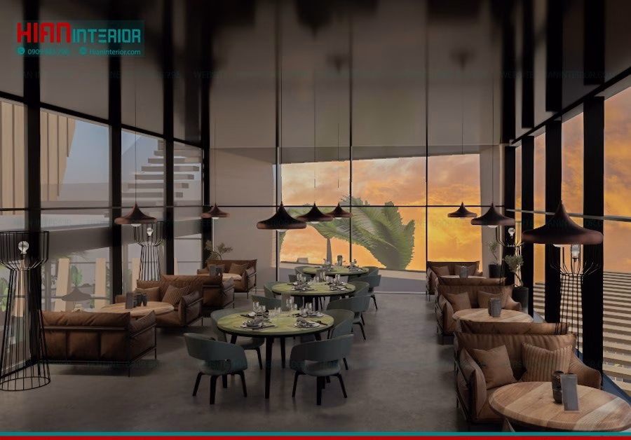 Quán Cafe Khung Thép Xu Hướng Mới