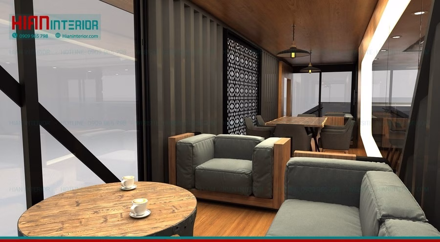 Phong Cách Quán Cafe Khung Thép 2025