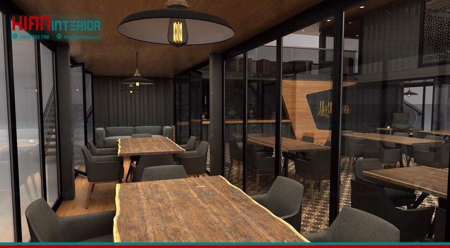 Phong Cách Quán Cafe Khung Thép 2025