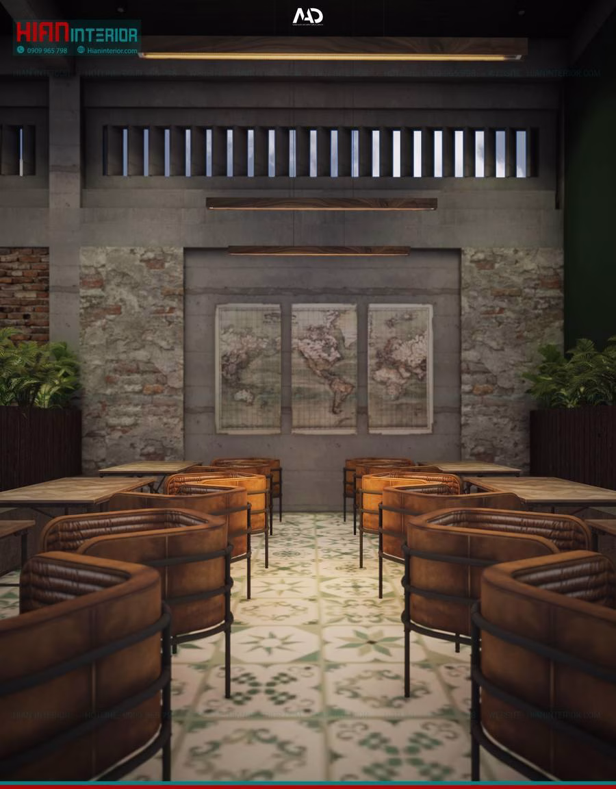 Quán Cafe Khung Thép Kết Hợp Thiên Nhiên