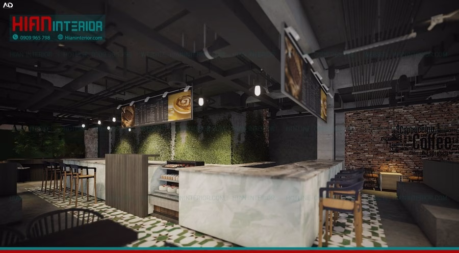 Quán Cafe Khung Thép Kết Hợp Thiên Nhiên
