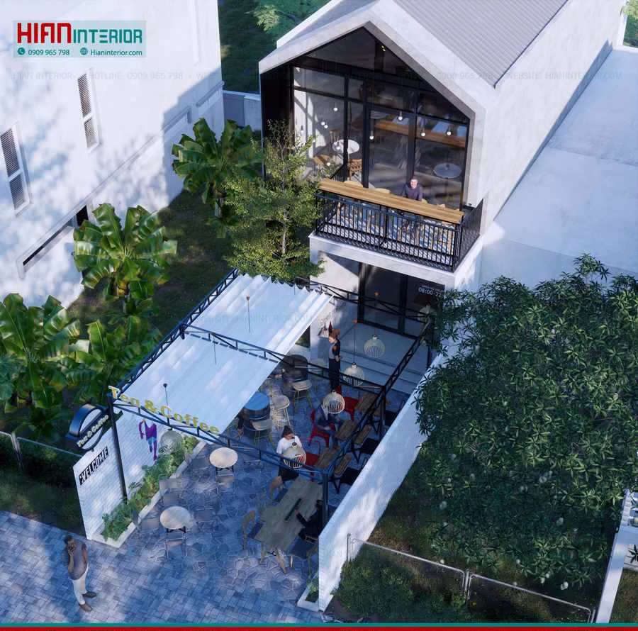 Quán Cafe Khung Thép Nhỏ