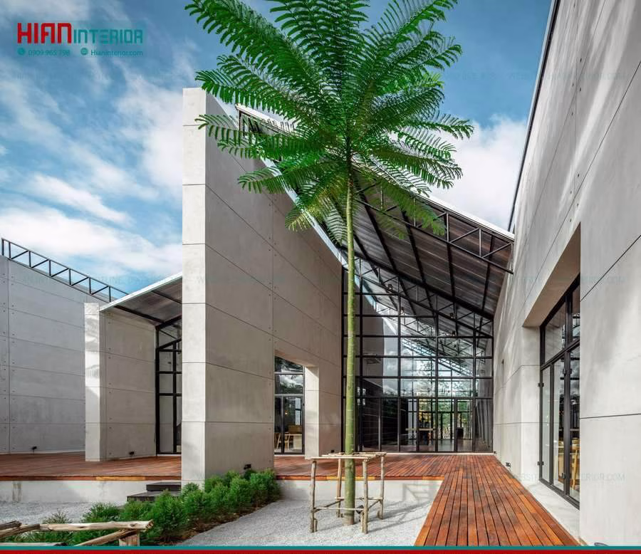Quán Cafe Khung Thép 40M2