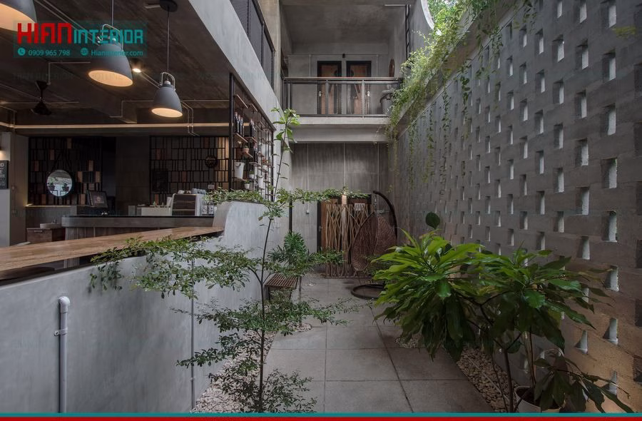 Quán Cafe Khung Thép 60M2