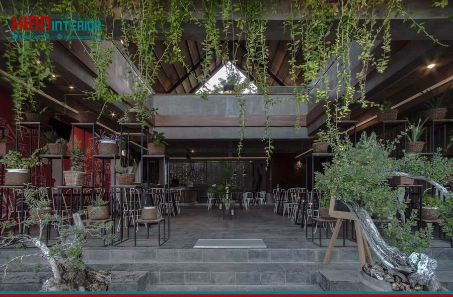 Quán Cafe Khung Thép 60M2