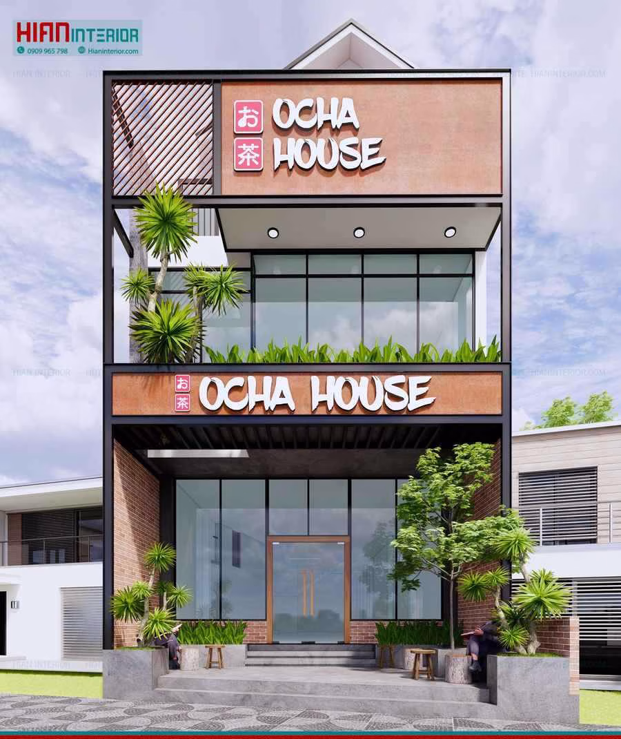 Quán Cafe Khung Thép 100M2