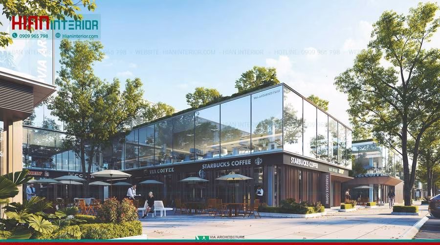 Quán Cafe Khung Thép 2 Tầng