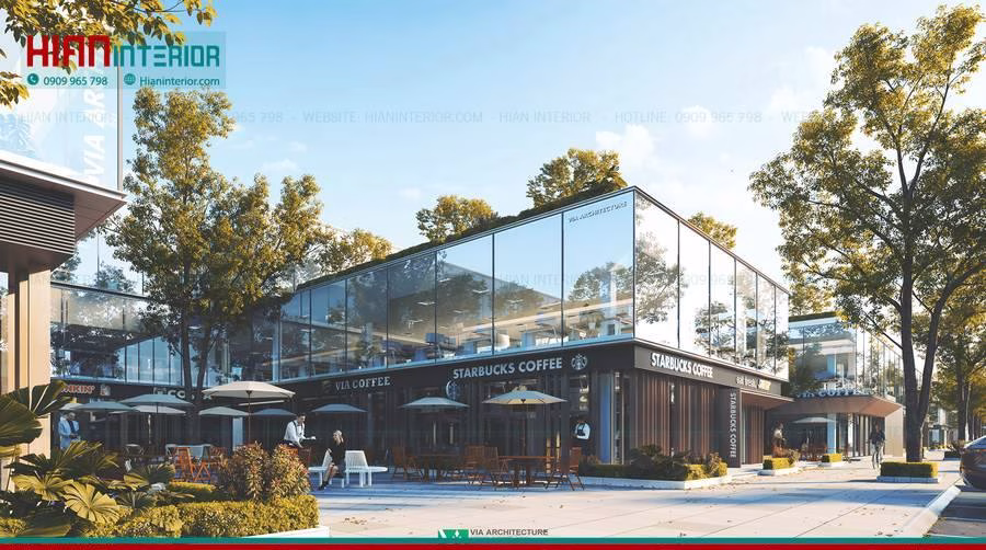 Quán Cafe Khung Thép 2 Tầng