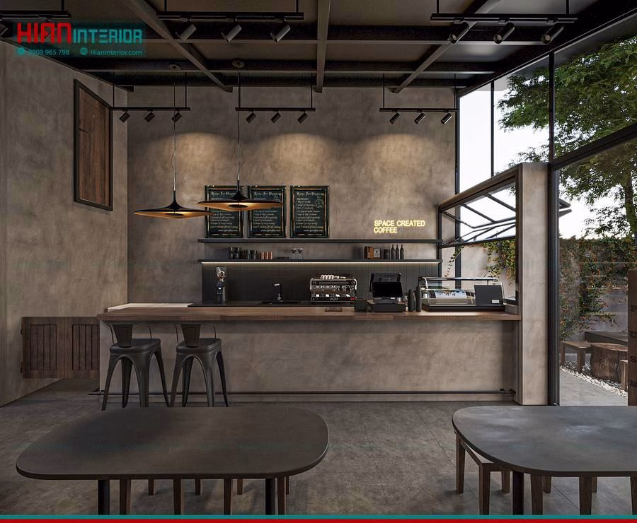 Quán Cafe Khung Thép Ngoài Trời