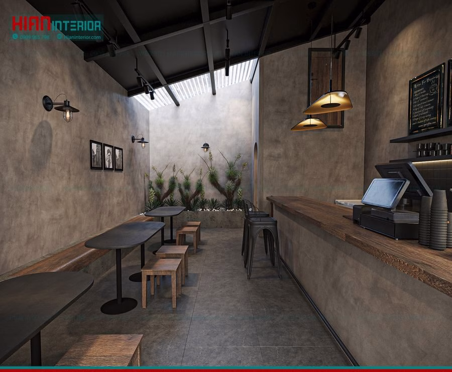Quán Cafe Khung Thép Ngoài Trời