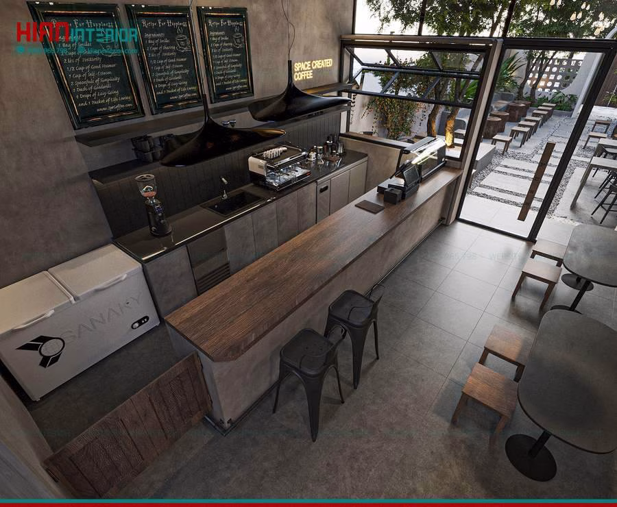 Quán Cafe Khung Thép Ngoài Trời